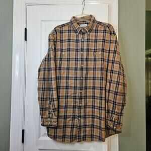 Carhartt Men's 2XL Tall‎ Plaid 100% Cotton Button Down Shirt